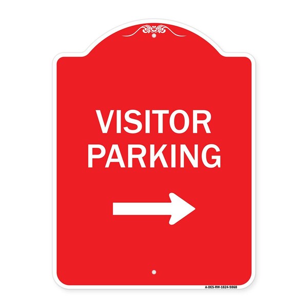 Visitor-parking Right Heavy-Gauge Aluminum Architectural Sign, 24" x 18", RW-1824-9868